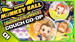 COUCH CO-OP SUPER MONKEY BALL! | Super Monkey Ball Banana Rumble LOCAL CO OP Episode 1 | Couch Plays