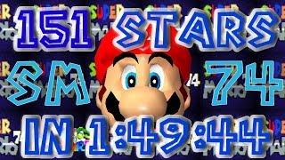 Super Mario 74 "151 Stars" TAS in 1:49:44.52 by homerfunky
