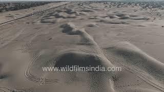 Thar Desert sand dunes and desolation around Jaisalmer in Rajasthan