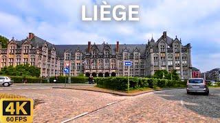 Driving Tour 4K: Liège Belgium 2024  | City Travel & Sightseeing Tour