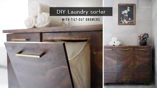 DIY laundry Cabinet with Tilt-out hampers