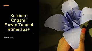 Beginner Origami Flower Tutorial #timelapse