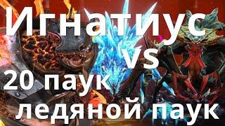 Raid Shadow Legends Игнатиус \ Ignatius vs 20 паучиха, ледяная паучиха