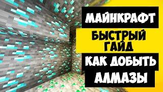 КАК ДОБЫТЬ АЛМАЗЫ, ИЗУМРУДЫ, ЖЕЛЕЗО В НАЧАЛЕ ИГРЫ / БЫСТРЫЙ ГАЙД МАЙНКРАФТ