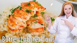 How to Make Butter Poached Lobster!! Plus, easy risotto recipe!! The BEST Lobster Tails!