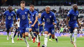 Thiago Silva celebrates goal for Chelsea vs Tottenham Hotspur