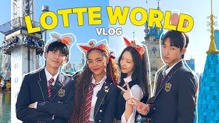 LOTTE WORLD VLOG: korea school uniforms & my friends!