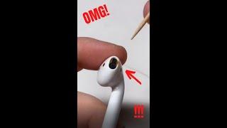 CLEANING GROSSEST AIRPODS EVER? (SATISFYING) #Shorts