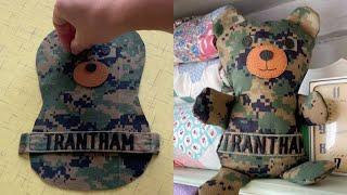 Service Member's Wife Makes Memory Bear From Old Uniform