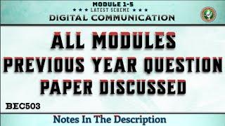 All Modules Previous Year Question Papers Discussed Digital Communication 5th Sem ECE VTU BEC503