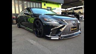 レクサスLS500h 800万円 WALDフルエアロ DUB22AW サスコン SR Iパケ 2017年 3万1千㎞ 3500cc LEXUS カスタム例 ｜カーフレーム