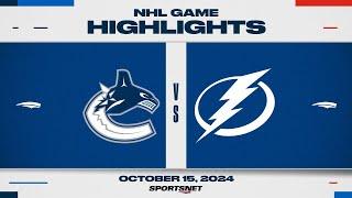 NHL Highlights | Canucks vs. Lightning - October 15, 2024