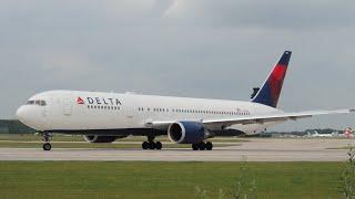 Delta Airlines | 767-3P6ER | N154DL | 23L Takeoff At Manchester Airport | HD