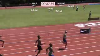 400m splits Michael Norman 44.62  Prefontaine Classic 2019