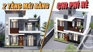 Mẫu 2 Tầng Mái Bằng Chi Phí Rẻ Và Công Năng Hợp Lí  | MH00695