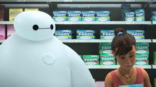 People helping Baymax chose pads/tampons in the new Baymax! Series is the cutest scene
