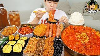 ASMR MUKBANG | Korean home meal, FIRE Noodle, Cheese spam, Kimchi recipe ! eating