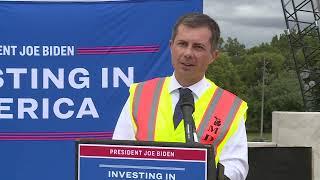 LIVE: U.S. Transportation Secretary Pete Buttigieg visits Michigan construction project.