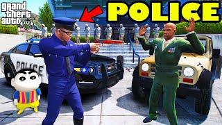 Franklin Police Force Biggest Fight With Military Chief In GTA 5 | SHINCHAN and CHOP