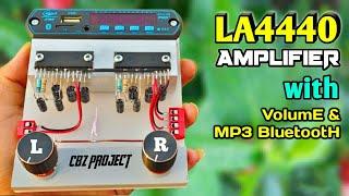 DIY Powerful Ultra Bass Stereo Amplifier Using IC LA4440 With Volume & MP3 Bluetooth