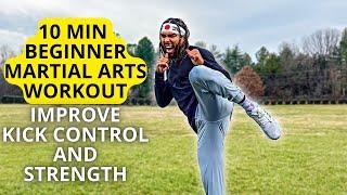 10 Min Beginner Martial Arts Workout (Improve Kick Control And Strength)