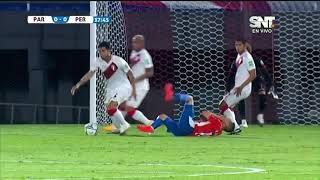 Nocaut de Zambrano a Almirón (Paraguay - Perú eliminatorias 2020 Qatar)