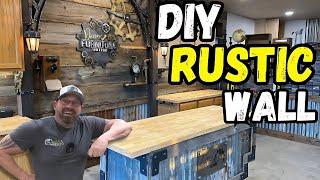 Industrial Shop Makeover: DIY Rustic Lumber Wall with Fusion Mineral Paint Stain Pt:5