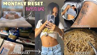 VLOG: my productive monthly reset routine࿓| cleaning, new tattoo, groceries, cooking, + more