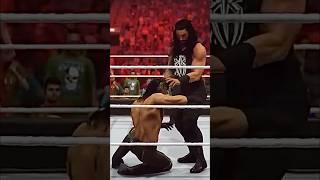 Roman Reigns Devastating Drive-By Dropkick on Seth Rollins!  #wwe2k24 #shorts