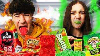 Eating the worlds SPICIEST vs SOUREST food CHALLENGE!