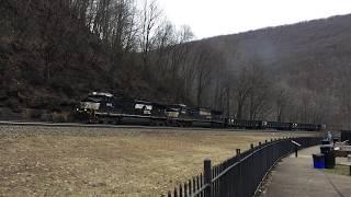 Long NS Gondola train With 4 Helper SD40e Units