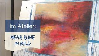 Im Atelier: Wie geht's mit dem roten Bild weiter?