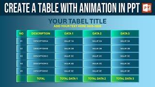 Create Fully Animated Table Slides in PowerPoint