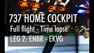 Full flight - Time lapse | Home cockpit | MSFS 2020 | ENBR EKVG | 4K