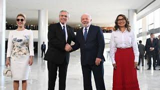 Recepción del presidente de Brasil, Lula da Silva en Planalto.