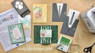Stampin' Up! Plentiful Plants Accordion Card + Well Suited Pocket Card ~ Masculine Birthday Card