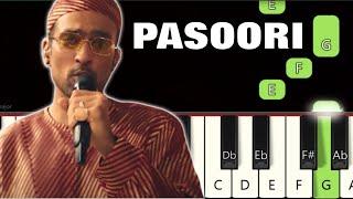 Pasoori Song  | Piano tutorial | Piano Notes | Piano Online #pianotimepass #pasoori #cokestudio