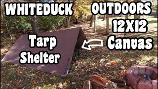 WHITEDUCK Outdoors 12X12 Canvas Tarp Shelter