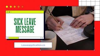 Sick Leave Message To Boss | 6+ Sample Whatsapp Leave Message For Employee #sickleaveapplication