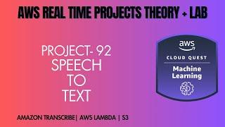 AWS Cloud Real Time ﻿﻿﻿﻿﻿﻿﻿﻿﻿PROJECT 92 # Speech-to-Text (Amazon Transcribe)