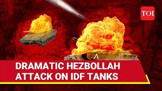 Hezbollah 'Wipes Out' Two Israeli Tanks In Direct Missile Hit | Video Captures Moment Of Attack