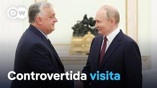 El primer ministro húngaro estrecha la mano de Vladímir Putin en Moscú