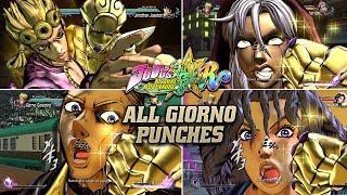 Giorno's Gold Experience Punches All Characters | JoJo's Bizarre Adventure: All-Star Battle R