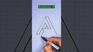 Tutorial Menggambar ilusi huruf A - Drawing A eps 59  #shorts #3d #illusion