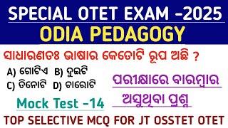 SPECIAL OTET EXAM -2025 ll ODIA PEDAGOGY MCQS ll PREVIOUS YEAR QUESTIONS ll MOCK TEST-14 ll IMP MCQS
