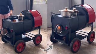 Wood stove with oven perfect for indoor and outdoor use / FIRST CREATIVE IDEAS 2023