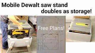 Dewalt table saw portable stand, free plans to build portable base for Dewalt, Bosch, Makita