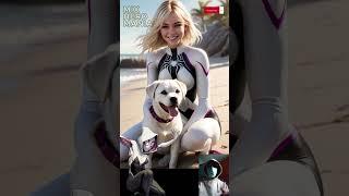 Superheroines Playing With Their Dogs  Marvel & DC characters #superheroine #marvel #shorts