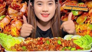 MUKBANG SAMBEL BABY CUMI PETE MERCON + NASI ANGET!!