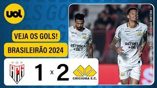 ATLÉTICO-GO 1 X 2 CRICIÚMA  - CAMPEONATO BRASILEIRO 2024; VEJA OS GOLS